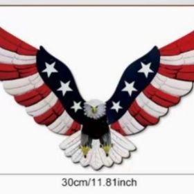 1 pc 250th anniversary of American independence, bald eagle commemorative wooden plaque, home porch decoration, wooden hanging board (Color: 24, size: 30*30*0.5cm)
