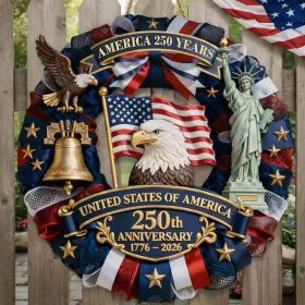 1 pc 250th anniversary of American independence, bald eagle commemorative wooden plaque, home porch decoration, wooden hanging board (Color: 25, size: 20*20*0.5cm)