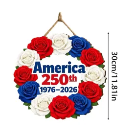 1PC Wooden tags for Independence Day, patriotic American homes, rural areas, wooden walls, door decorations, wooden crafts (Color: 98, size: 40*40*0.5cm)