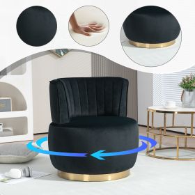 360 Degree Swivel Cuddle Barrel Accent Sofa Chairs, Round Armchairs with Wide Upholstered, Fluffy Velvet Fabric Chair for Living Room, Bedroom, O (Color: as Pic)